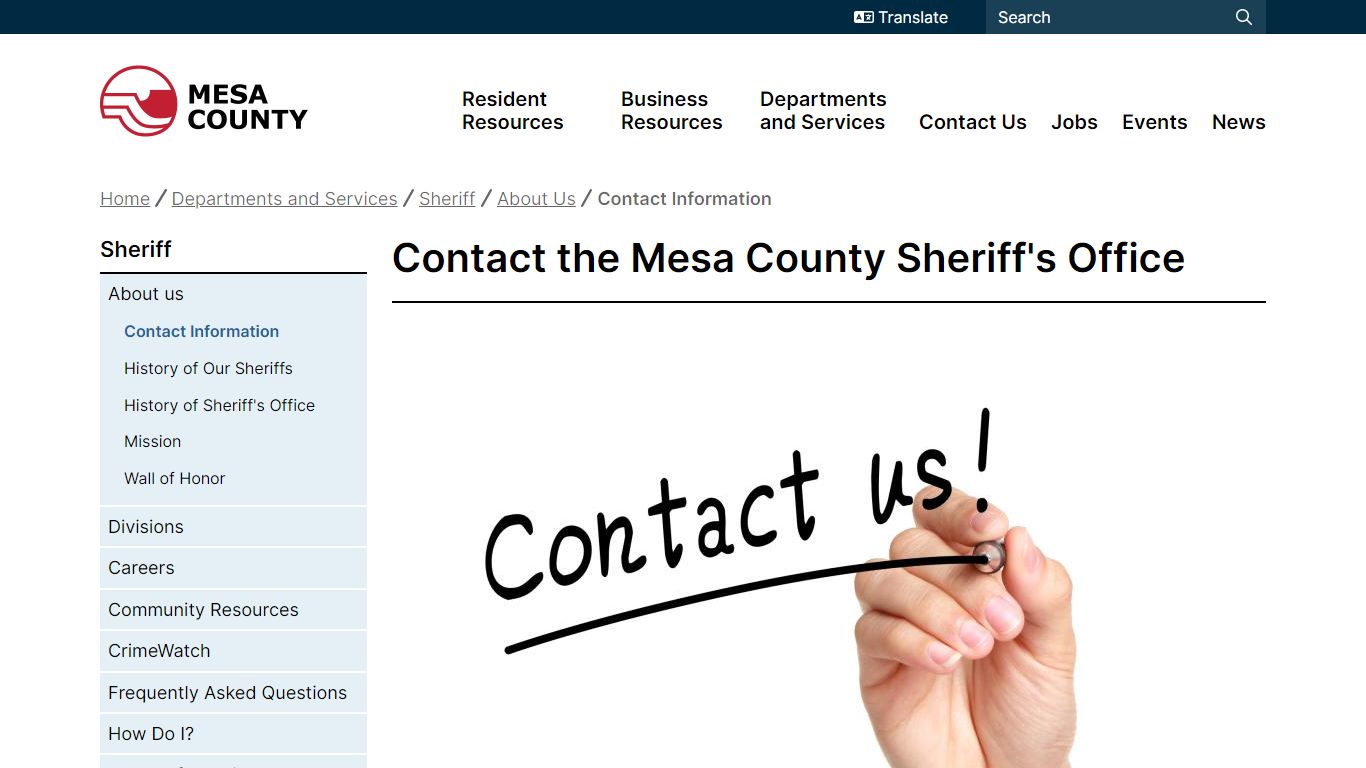 Contact the Mesa County Sheriff's Office | Mesa County